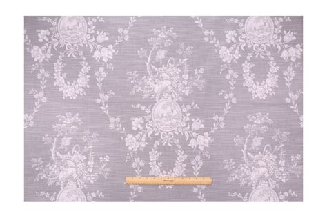 Waverly Country House Toile Printed Cotton Drapery Fabric in Platinum