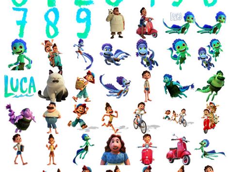 Luca Disney Clipart IMAGES png, Instant Download FILE IMAGES, luca Characters clipart png ...