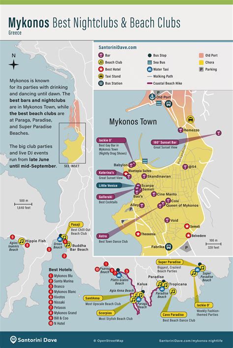 Mykonos Maps - Hotels, Towns, Beaches, Attractions, Bus, Ferry Port