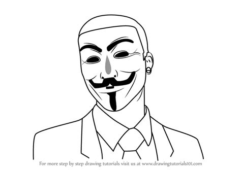 How to Draw an Anonymous Hacker Mask (Mascots) Step by Step ...