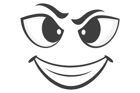 Evil Grin Expression on Comic Face. Cart Graphic by onyxproj · Creative Fabrica