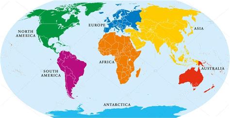 Mapa mundial de los Siete Continentes 2023