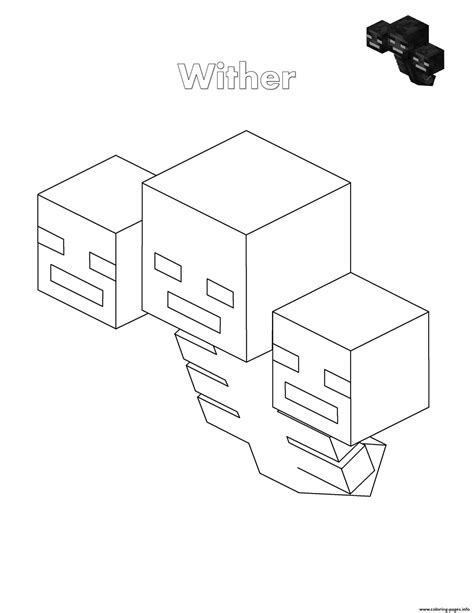 Wither Minecraft Coloring page Printable