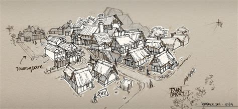 Medieval Town Drawing at GetDrawings | Free download