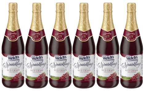 Welch's Sparkling Red Grape Juice Cocktail, Non-Alcoholic, 25.4 Ounce Bottles (Pack of 6) Food ...