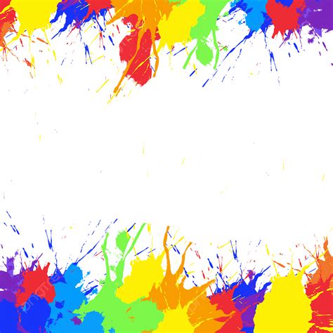 Rainbow Paint Splash PNG Transparent, Rainbow Gradient Indian Holi Paint Splash Border, India ...