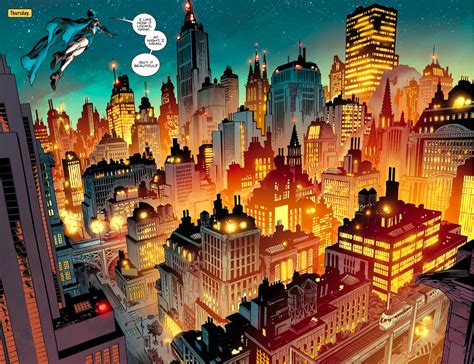 Gotham Girl Flies Over Gotham City | Gotham city skyline, City art, Gotham city