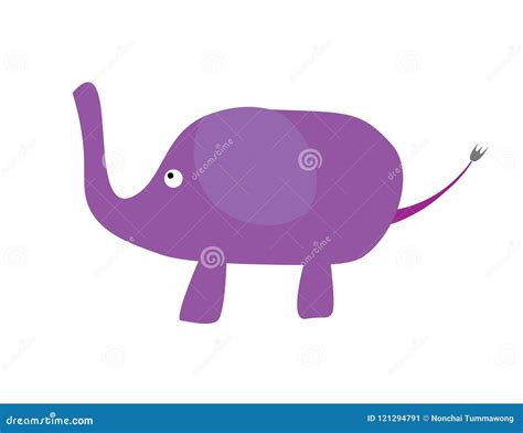 Purple Elephant Picking Flowers Vector Illustration | CartoonDealer.com #71313306