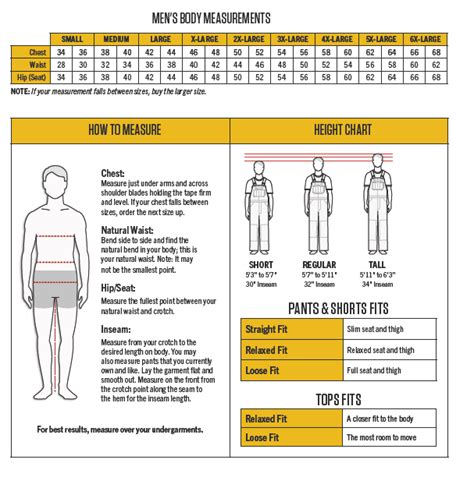 Carhartt Size Chart