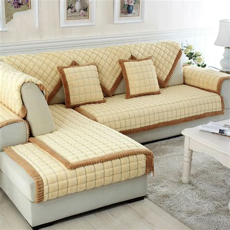 Aliexpress.com : Buy Coffee beige plaid quilting sofa cover sectional couch slipcovers furniture ...