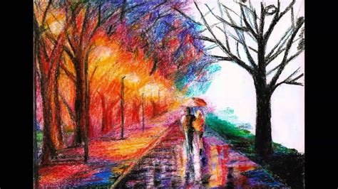 crayon drawing of leonid afremov's artwork - YouTube