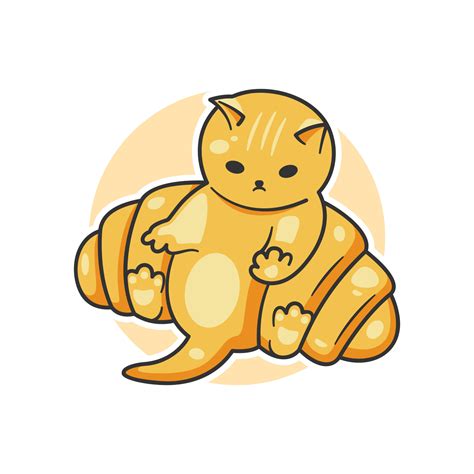 adorable croissant cat 16074944 Vector Art at Vecteezy