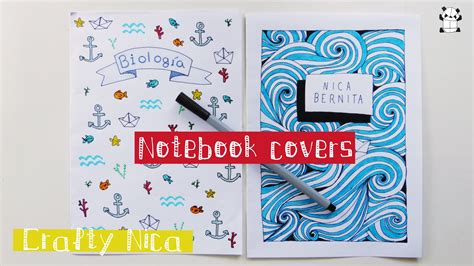 How to DECORATE NOTEBOOKS. DIY Notebook cover ideas || Sea-inspired drawings