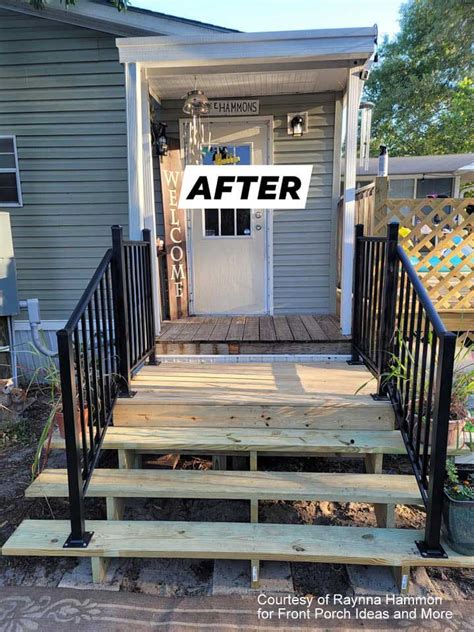 Wooden front porch steps designs 3 sided - deltaar