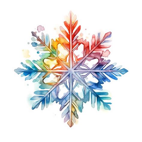 Premium AI Image | a snowflake that is made of leaves and a watercolor.