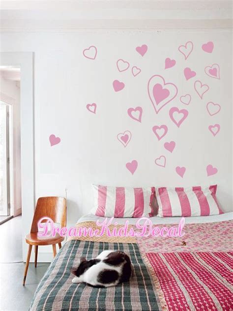 Heart Decals Hearts Wall Decals Hearts Wall Stickers Trendy - Etsy