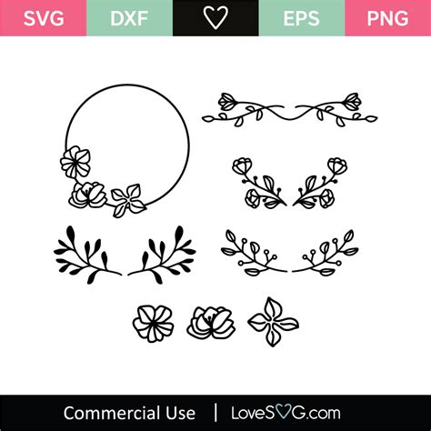 Flower Elements SVG Cut File - Lovesvg.com