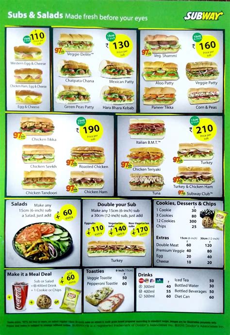 Printable Subway Menu 2024 - Printable Calendars AT A GLANCE