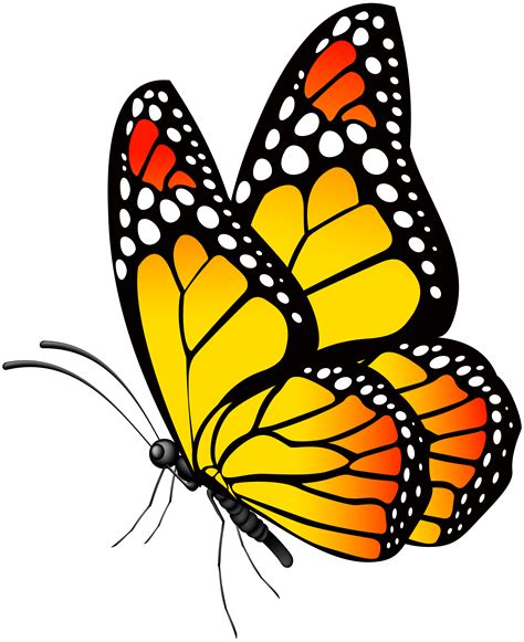 Butterfly Yellow PNG Clip Art Image | Gallery Yopriceville - High-Quality Images and Transparent ...