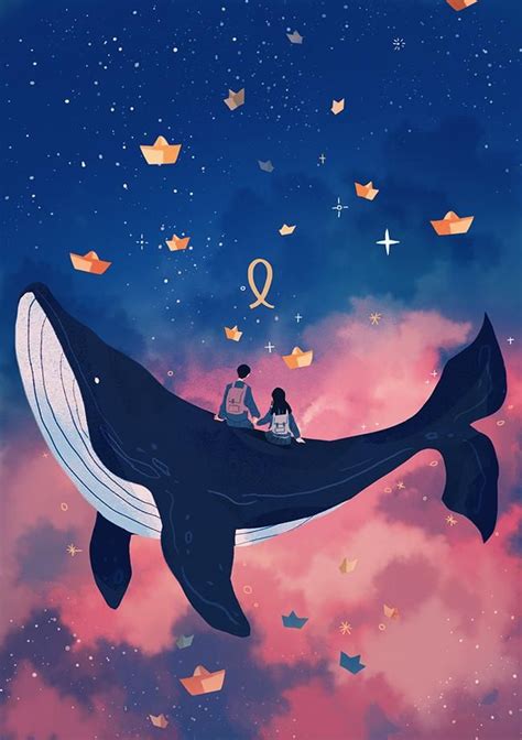 제딧/9Jedit on Twitter | Whale art, Whale illustration, Anime scenery wallpaper