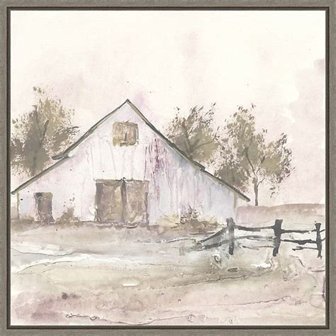 Amanti Art White Barn II Framed Canvas Wall Art | Barn wall art, Farmhouse paintings, Rustic ...