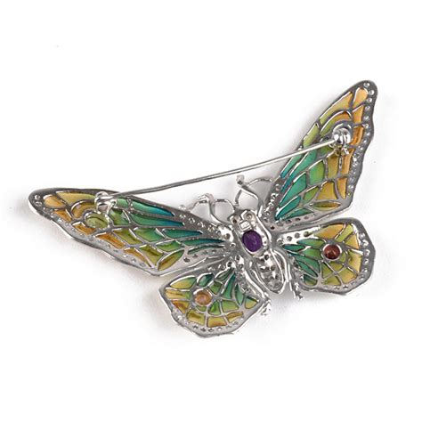 Gemstones Silver Butterfly Brooch – The Russian Store