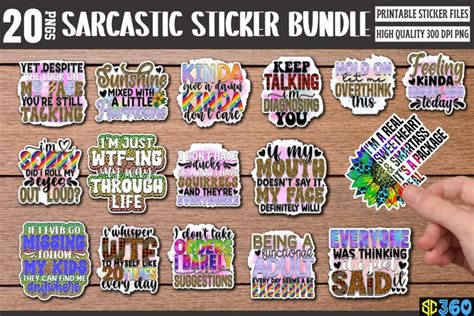 Sarcastic Stickers Bundle, Funny Stickers Bundle, Funny PNG