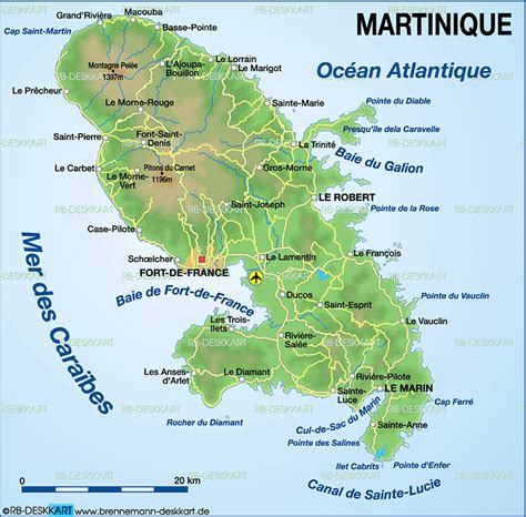 Map of Martinique (France) - Map in the Atlas of the World - World Atlas