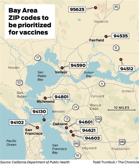 10 Bay Area ZIP codes are on state's vaccine priority list. In Los Angeles, the number is 79