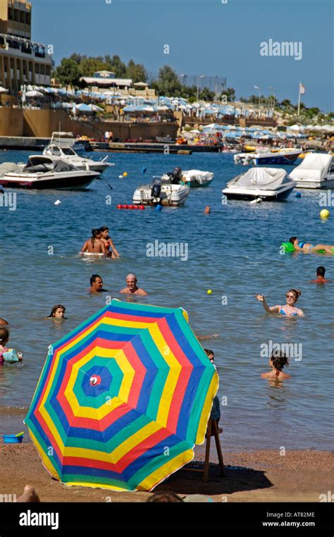 St George's Bay beach, Paceville, Malta Stock Photo: 9275853 - Alamy