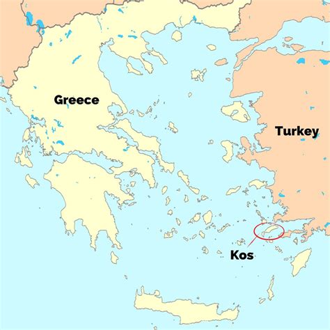 Where is Kos island located in Greece?