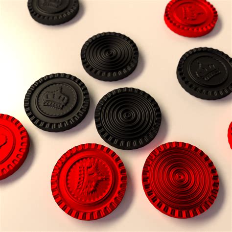 Checkers Pieces 3D Model .fbx .blend .dae - CGTrader.com