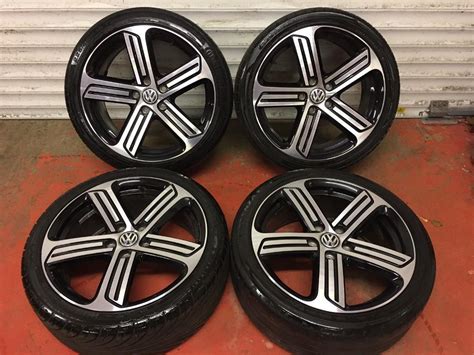 18'' GENUINE VW GOLF R LINE GTI GTD SPORT ALLOY WHEELS TYRES MK7 MK6 ...