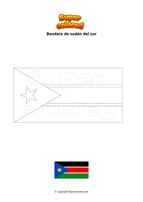 Dibujo para colorear Bandera de sudán del sur - Supercolored.com