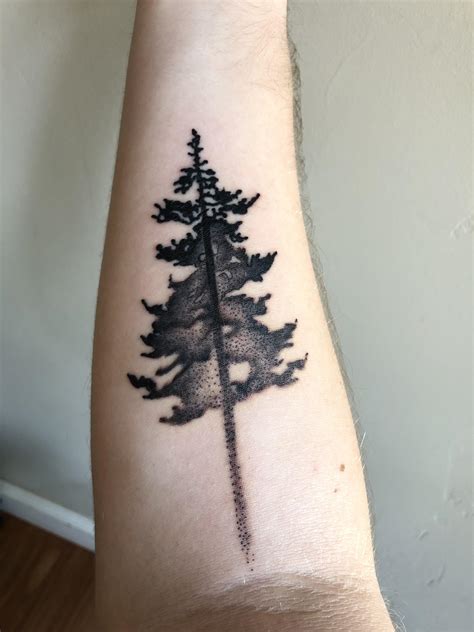 Pine tree by Beth at Ink Daddy, Salem, OR : r/tattoos