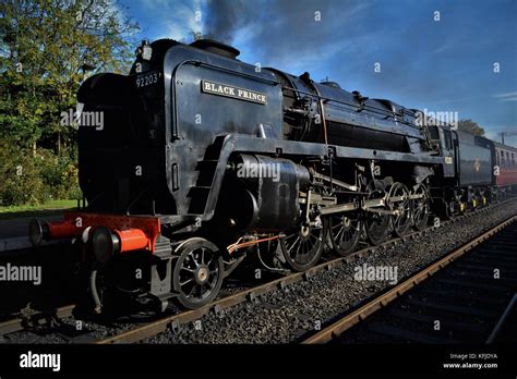 92203 Black prince 9F steam locomotive at Sheringham station Stock Photo - Alamy