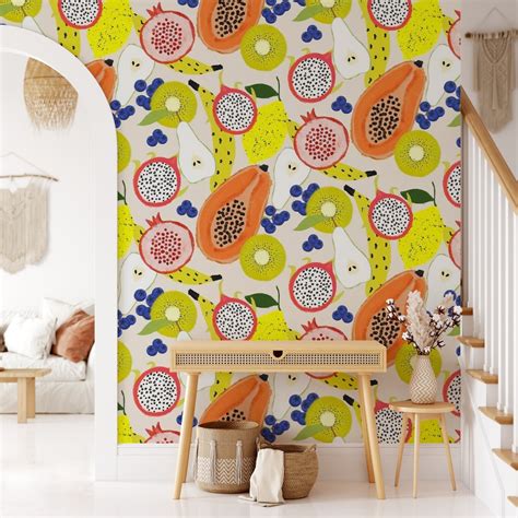 Tropical Fruits Wallpaper - Buy Online | Happywall