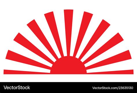 Japanese vintage rising sun symbol Royalty Free Vector Image