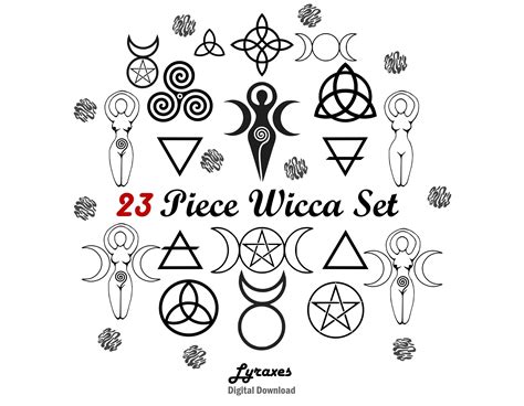 23 Piece Wiccan Witchcraft Symbols Set Vector Bundle Pagan - Etsy