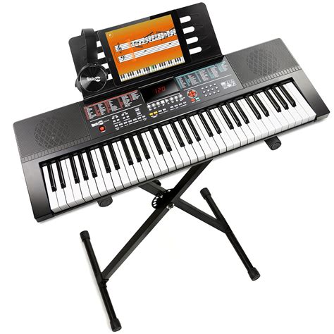 Rockjam 61-Key Keyboard Piano Kit with Keyboard Stand, Sheet Music ...