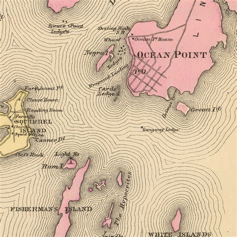 Vintage Map of Boothbay, Maine 1894 by Ted's Vintage Art