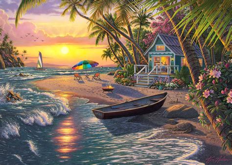 Solve Sunset Beach jigsaw puzzle online with 352 pieces