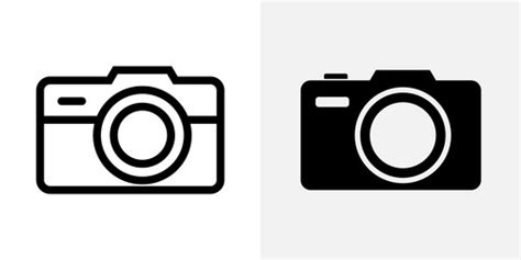 Camera line icon stroke photo outline logo Vector Image