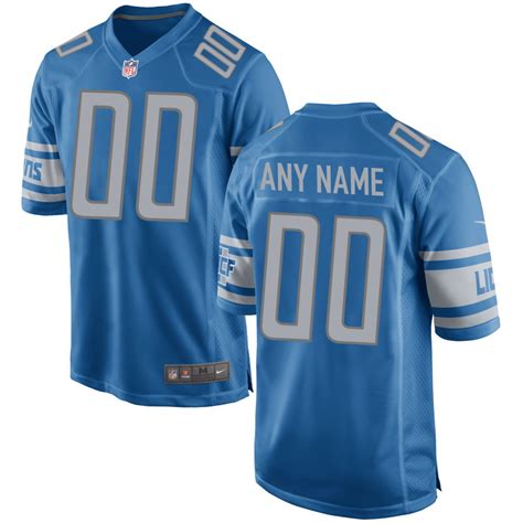 Detroit Lions Blue Custom Team Color Game Jersey - jerseys2021