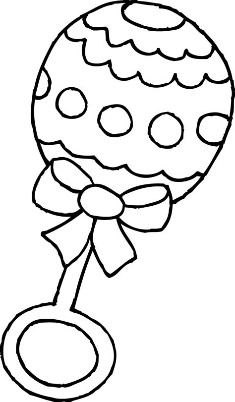 Baby Rattle Coloring Page - Free Clip Art