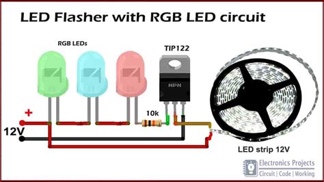 LED Flasher Circuit using RGB LED - Electronics Projects