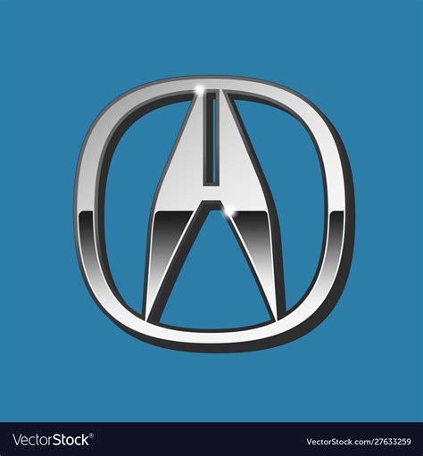 Silver 3d acura logo with black side Royalty Free Vector