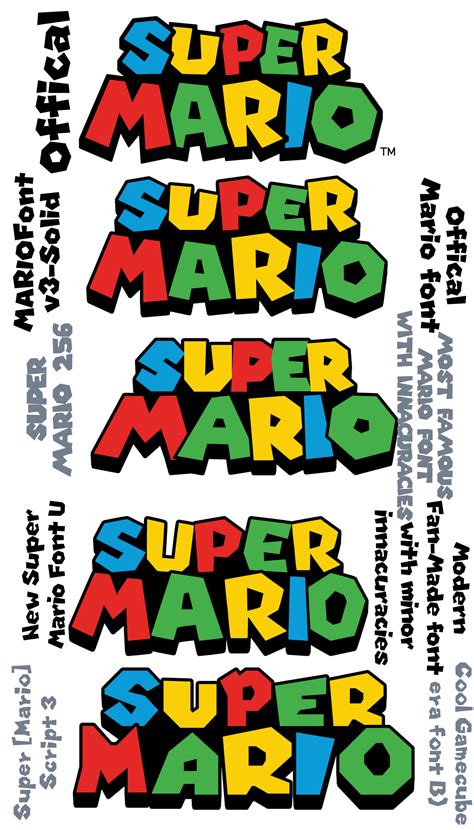 Various Mario Font Diagram (Not a font download) by ripoof on DeviantArt