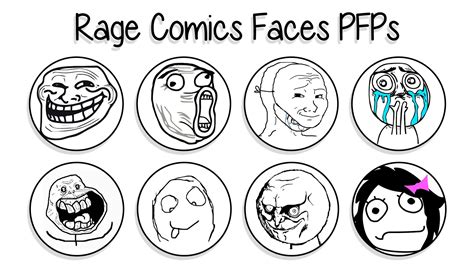 Rage Comics Faces PFP - Meme PFPs for Tiktok, Discord, IG etc.