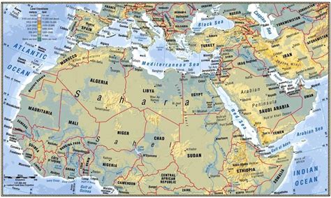 Map Africa And Asia – Topographic Map of Usa with States